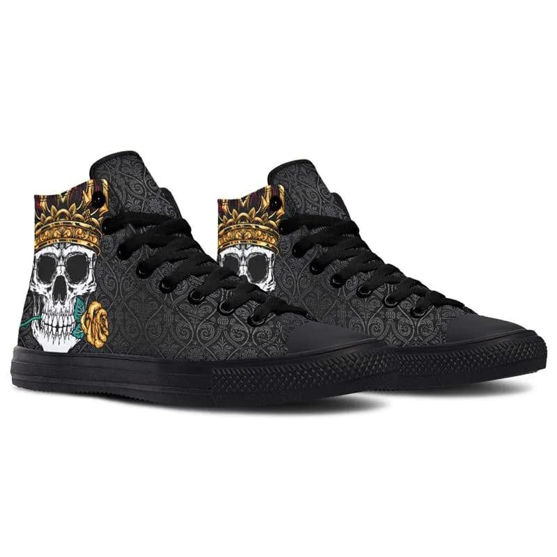 image-Printed Couple High-top Canvas Shoes