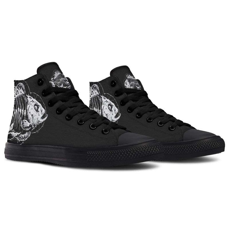 image-Printed Couple High-top Canvas Shoes