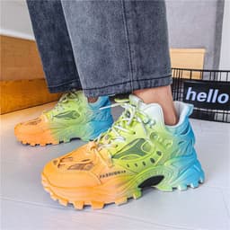 image-Mens Fashion Casual Reflective Thick-soled Sneakers
