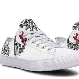 image-Fashion Printed Couple High Top Canvas Shoes