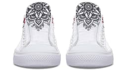 image-Fashion Printed Couple High Top Canvas Shoes