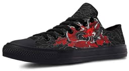 image-Fashion Printed Couple High Top Canvas Shoes