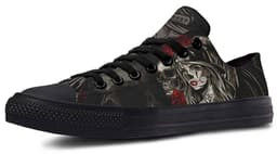 image-Fashion Printed Couple High Top Canvas Shoes