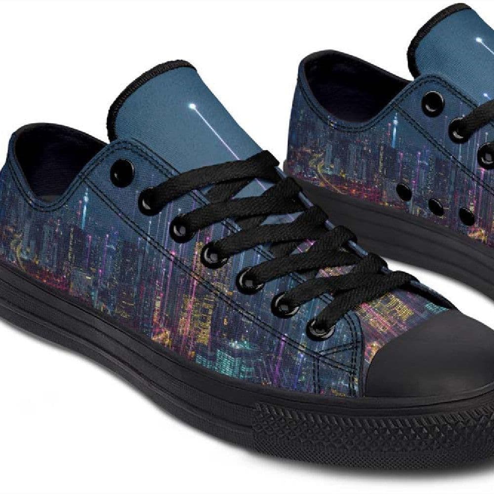 image-Fashion Printed Couple High Top Canvas Shoes