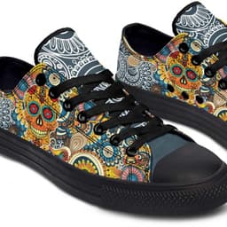 image-Fashion Printed Couple High Top Canvas Shoes
