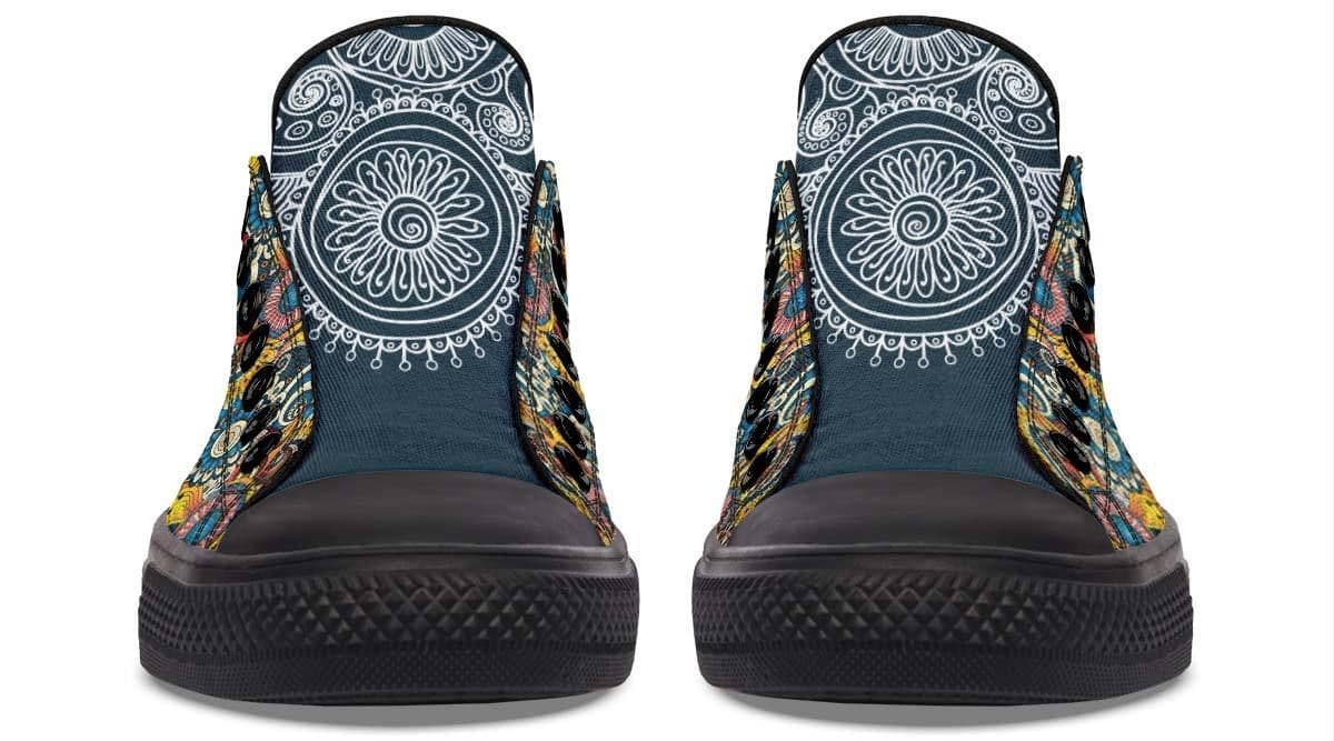 image-Fashion Printed Couple High Top Canvas Shoes