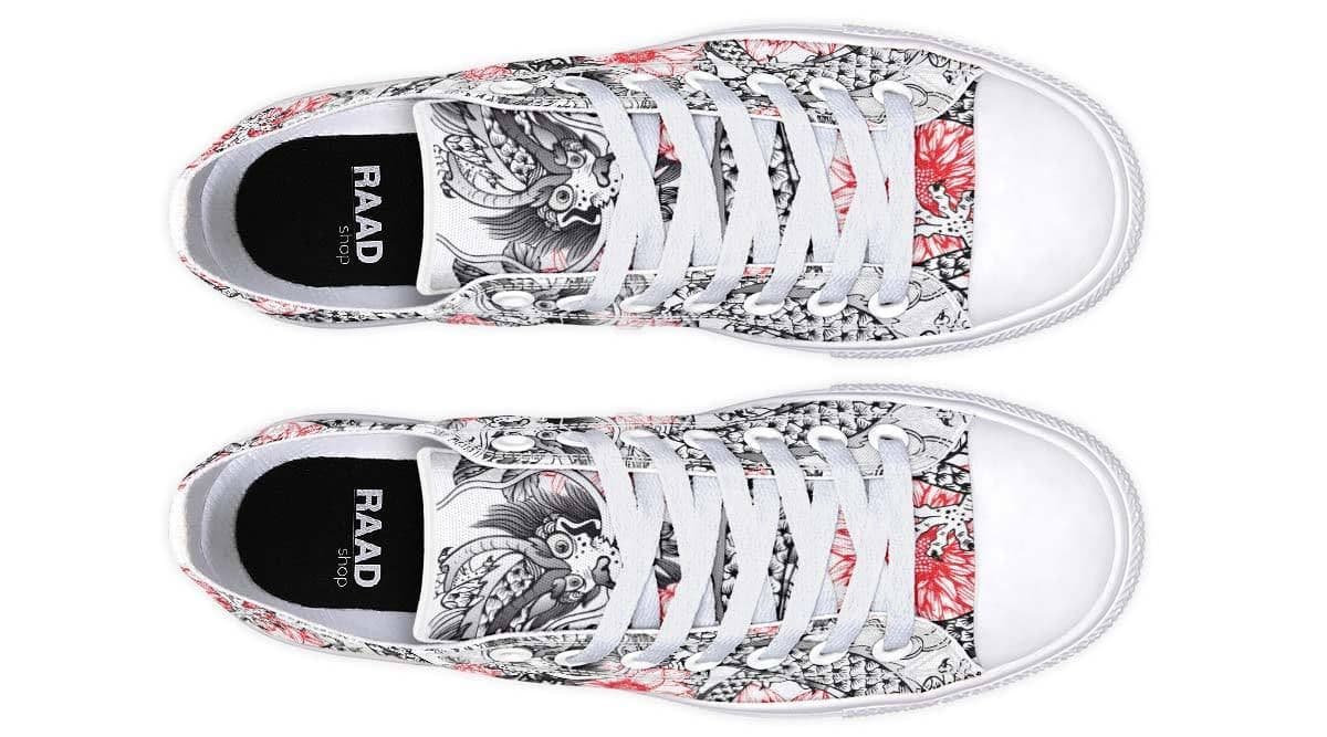 image-Fashion Printed Couple High Top Canvas Shoes