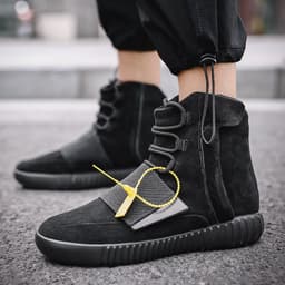 image-Winter Tide Shoes Black Noctilucent Gray Velcro Machine Black Warrior High-top Men's Shoes