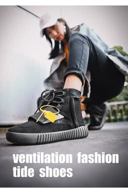 image-Winter Tide Shoes Black Noctilucent Gray Velcro Machine Black Warrior High-top Men's Shoes