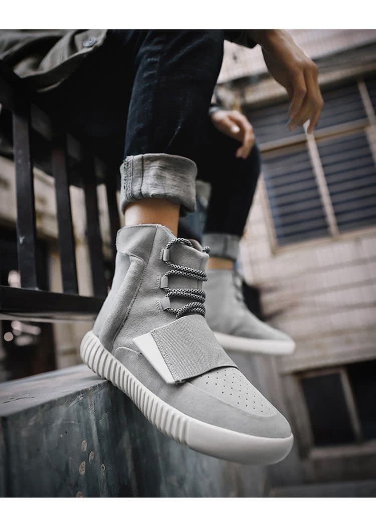 image-Winter Tide Shoes Black Noctilucent Gray Velcro Machine Black Warrior High-top Men's Shoes
