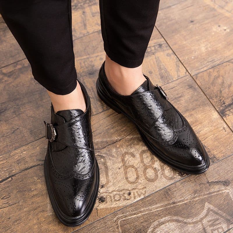 image-Brogue Men's Business Leather Shoes