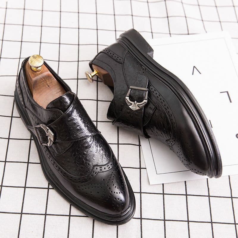 image-Brogue Men's Business Leather Shoes