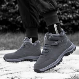 image-Men's New Winter Plush Warm Cotton Shoes With Non Slip Soft Soles
