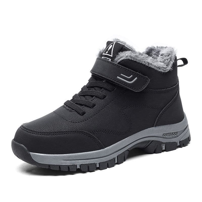 image-Men's New Winter Plush Warm Cotton Shoes With Non Slip Soft Soles