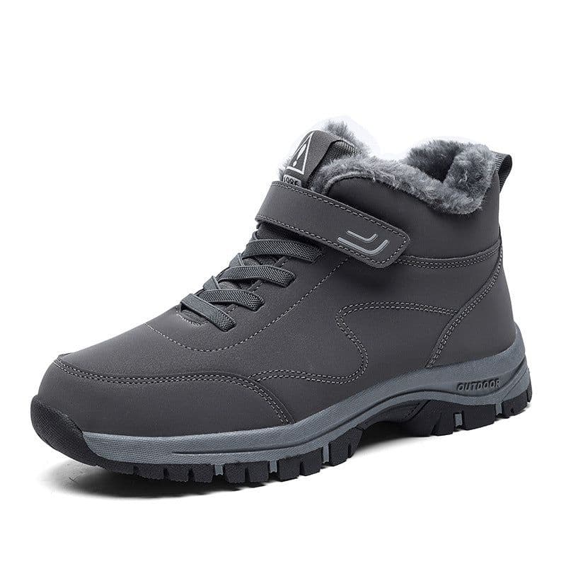 image-Men's New Winter Plush Warm Cotton Shoes With Non Slip Soft Soles