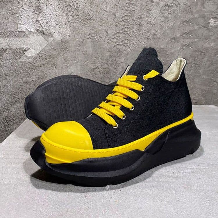 image-Double Bottom Satin Canvas Thick Bottom Low Top Casual Shoes