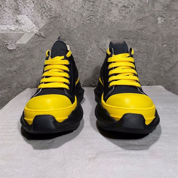 image-Double Bottom Satin Canvas Thick Bottom Low Top Casual Shoes