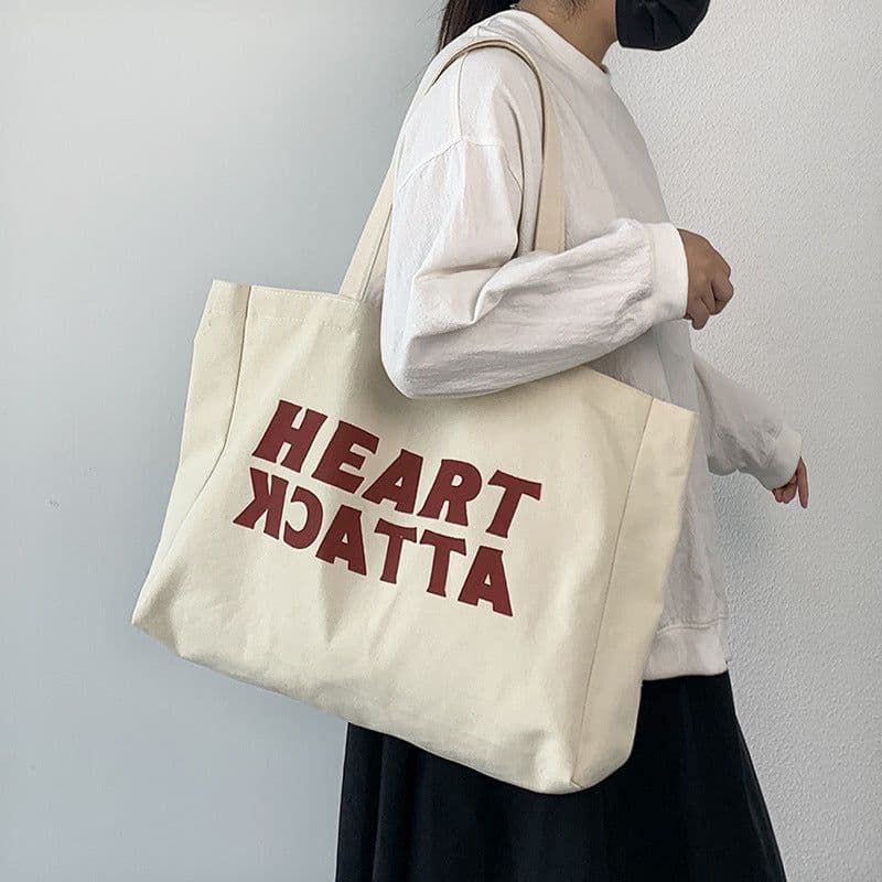 image-New Tide Super College Students Loaded With Books Shoulder Tote Bag