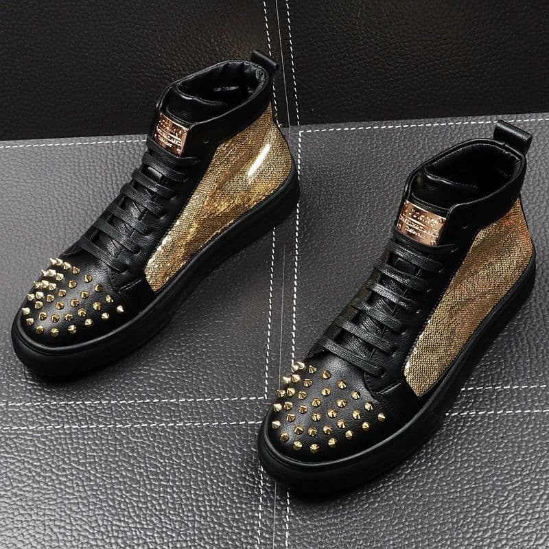 image-Male Hairdresser Thick Soled High Top Shoes