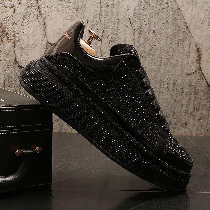 image-Muffin And Rhinestone Fashion Personality Shoes Male