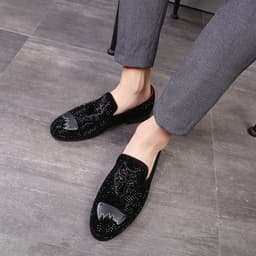 image-Men's Large Size Black Shoes For Business And Leisure