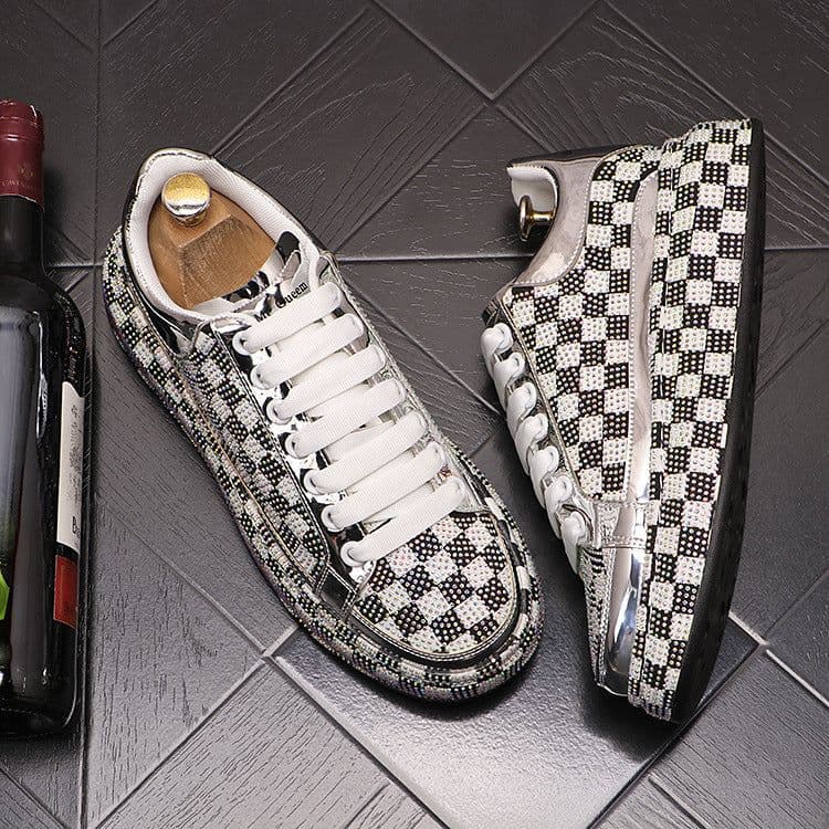 image-Platform Shoes Men's Fashion Rhinestone Tide Platform Shoes