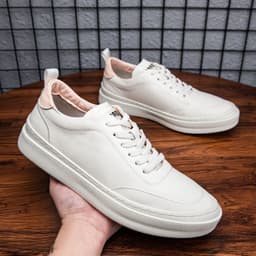 image-Men's Fashion White Shoes Breathable Casual