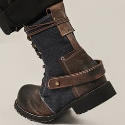 image-Outdoor Japanese Vintage Shoes Canvas Martin Boots