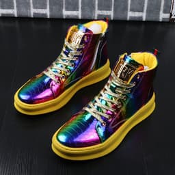 image-Men's Shoes Korean Bright Leather New Youth