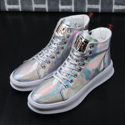 image-Men's Shoes Korean Bright Leather New Youth