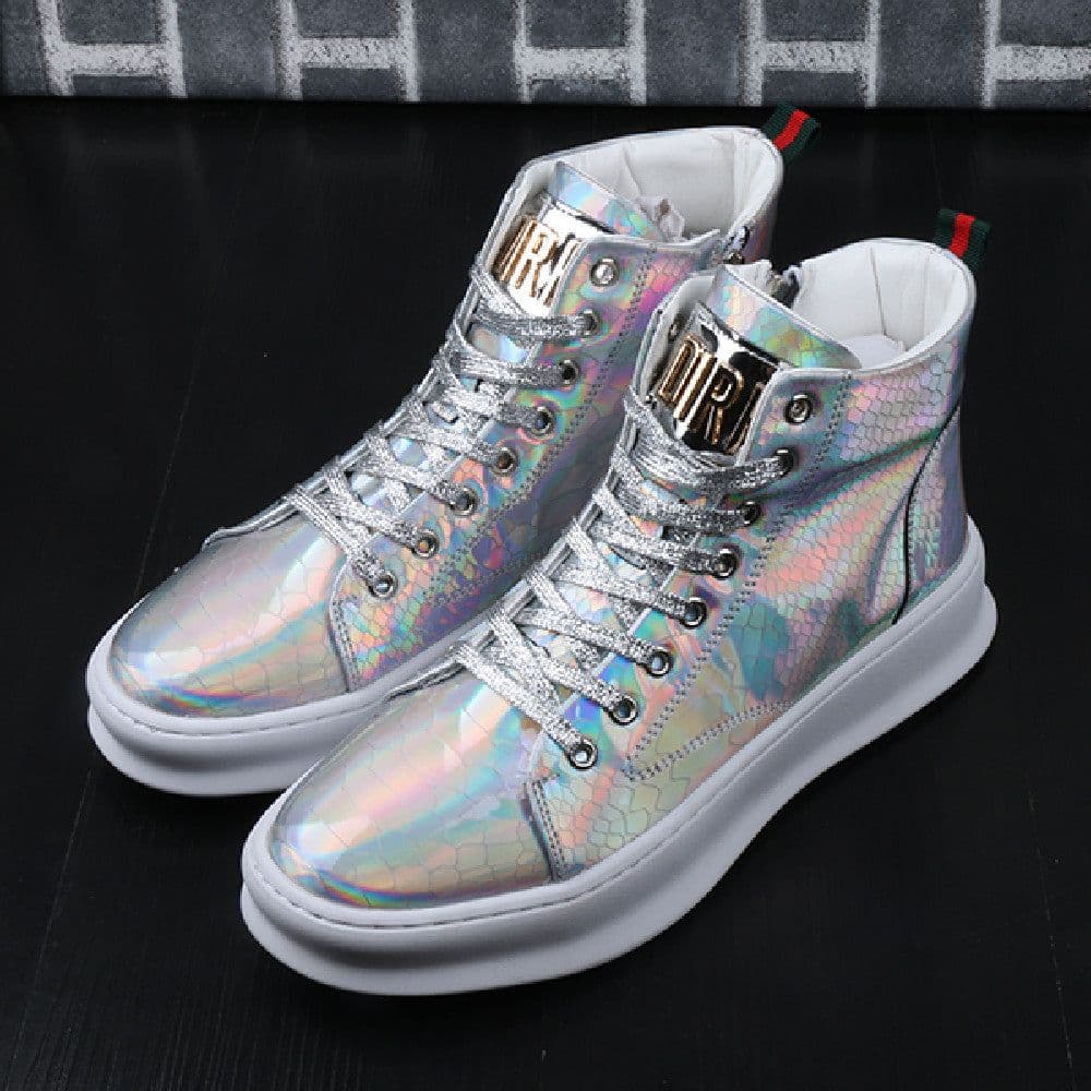 image-Men's Shoes Korean Bright Leather New Youth