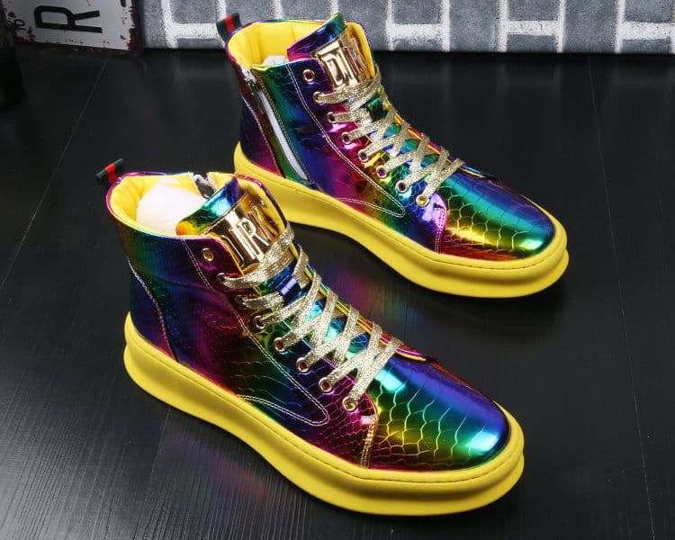 image-Men's Shoes Korean Bright Leather New Youth