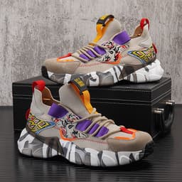image-Knitted Mesh Shoes Men's Inner Height Shoes