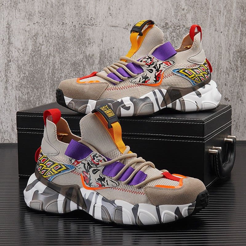 image-Knitted Mesh Shoes Men's Inner Height Shoes