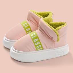 image-Wear Resistant Plush Warm Down Slippers