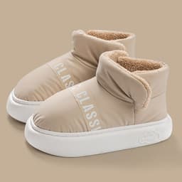 image-Wear Resistant Plush Warm Down Slippers