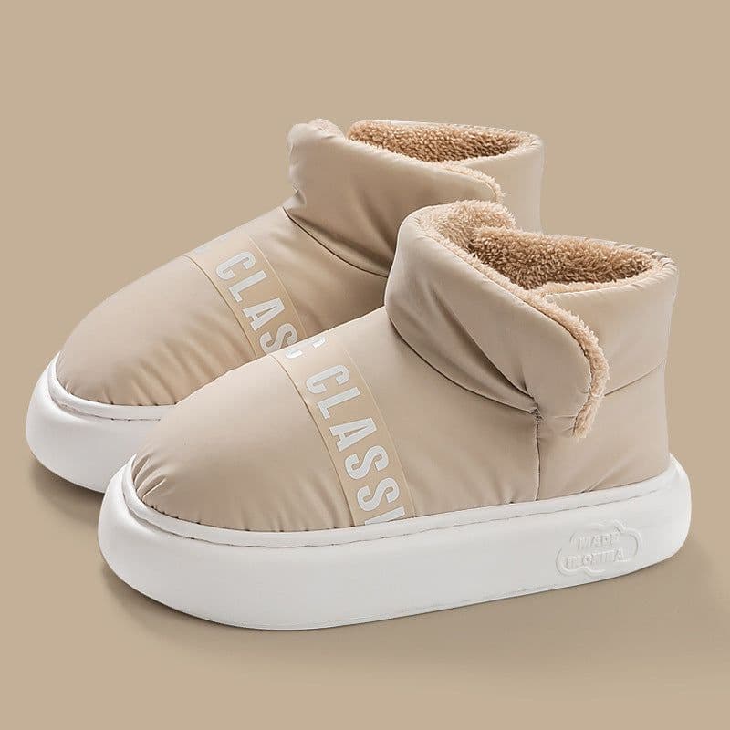 image-Wear Resistant Plush Warm Down Slippers