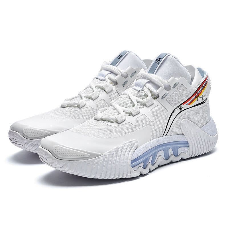 image-New Men's Fly Woven Basketball Shoes Mesh Sports High Top Breathable
