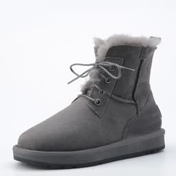 image-Men's Sheepskin And Fur Integrated Low Barrel Snow Boots
