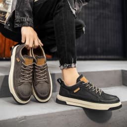 image-Men's Casual Leather Shoes Waterproof Business Suit