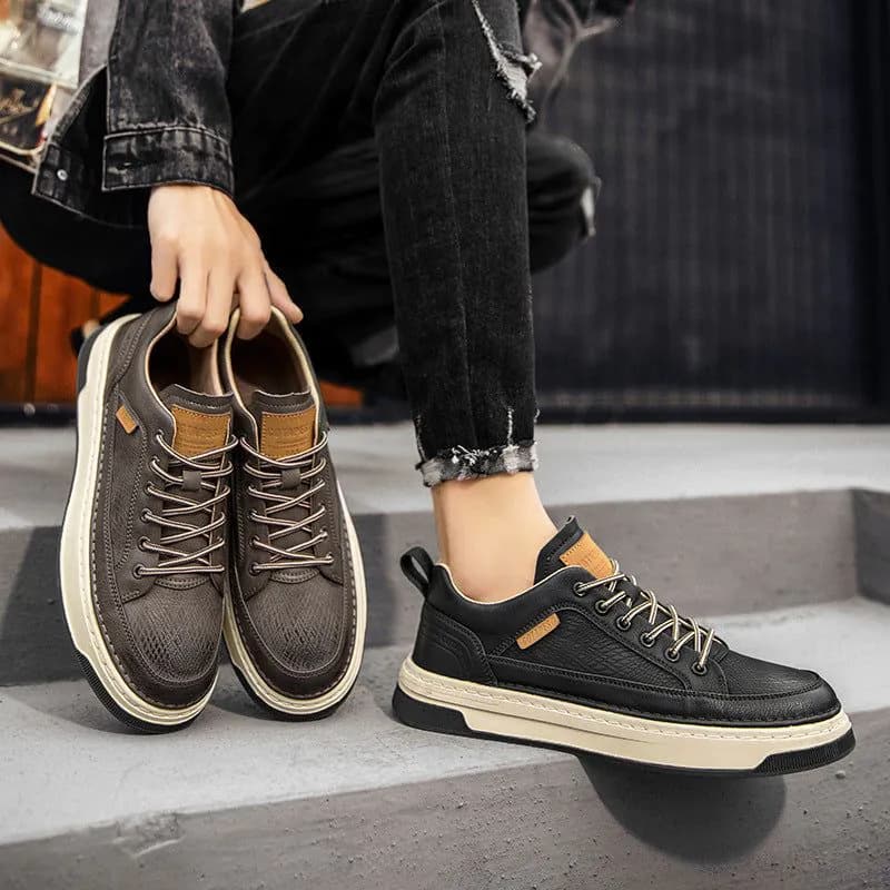 image-Men's Casual Leather Shoes Waterproof Business Suit