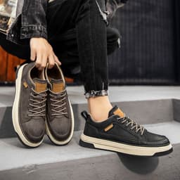 image-Men's Casual Leather Shoes Waterproof Business Suit