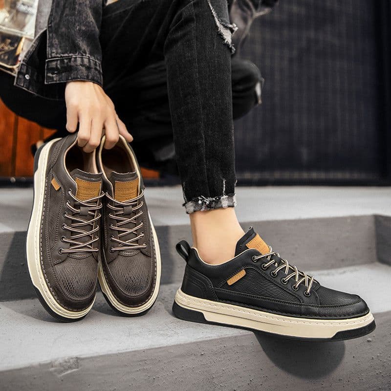 image-Men's Casual Leather Shoes Waterproof Business Suit