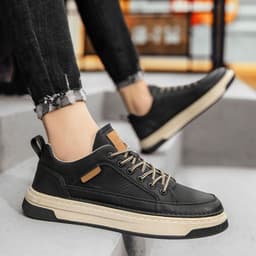 image-Men's Casual Leather Shoes Waterproof Business Suit
