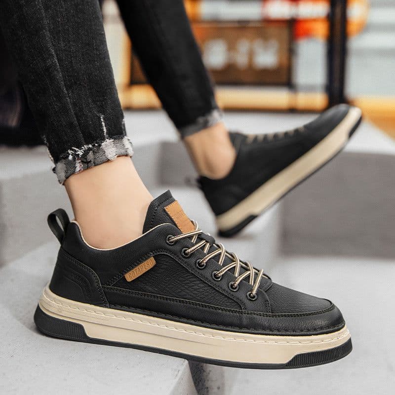 image-Men's Casual Leather Shoes Waterproof Business Suit