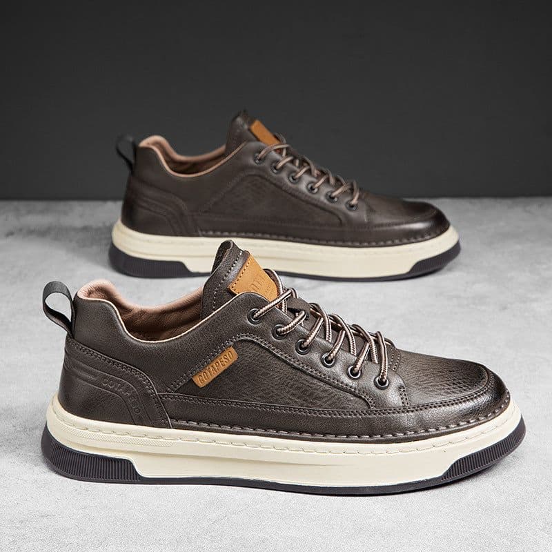 image-Men's Casual Leather Shoes Waterproof Business Suit