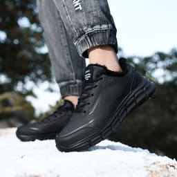 image-Men's Autumn And Winter Leather Surface Sports Leisure Antiskid Shoe