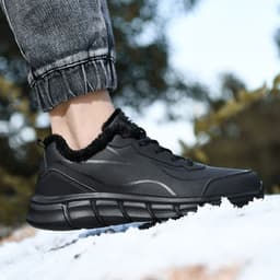 image-Men's Autumn And Winter Leather Surface Sports Leisure Antiskid Shoe