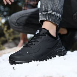 image-Men's Autumn And Winter Leather Surface Sports Leisure Antiskid Shoe