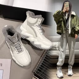 image-Fashion Big Cotton Shoes Plush Snow Boots For Women
